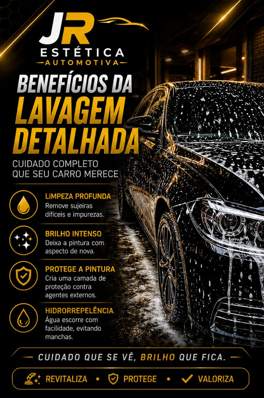 Lavagem detalhada realizada pela JR Estética Automotiva