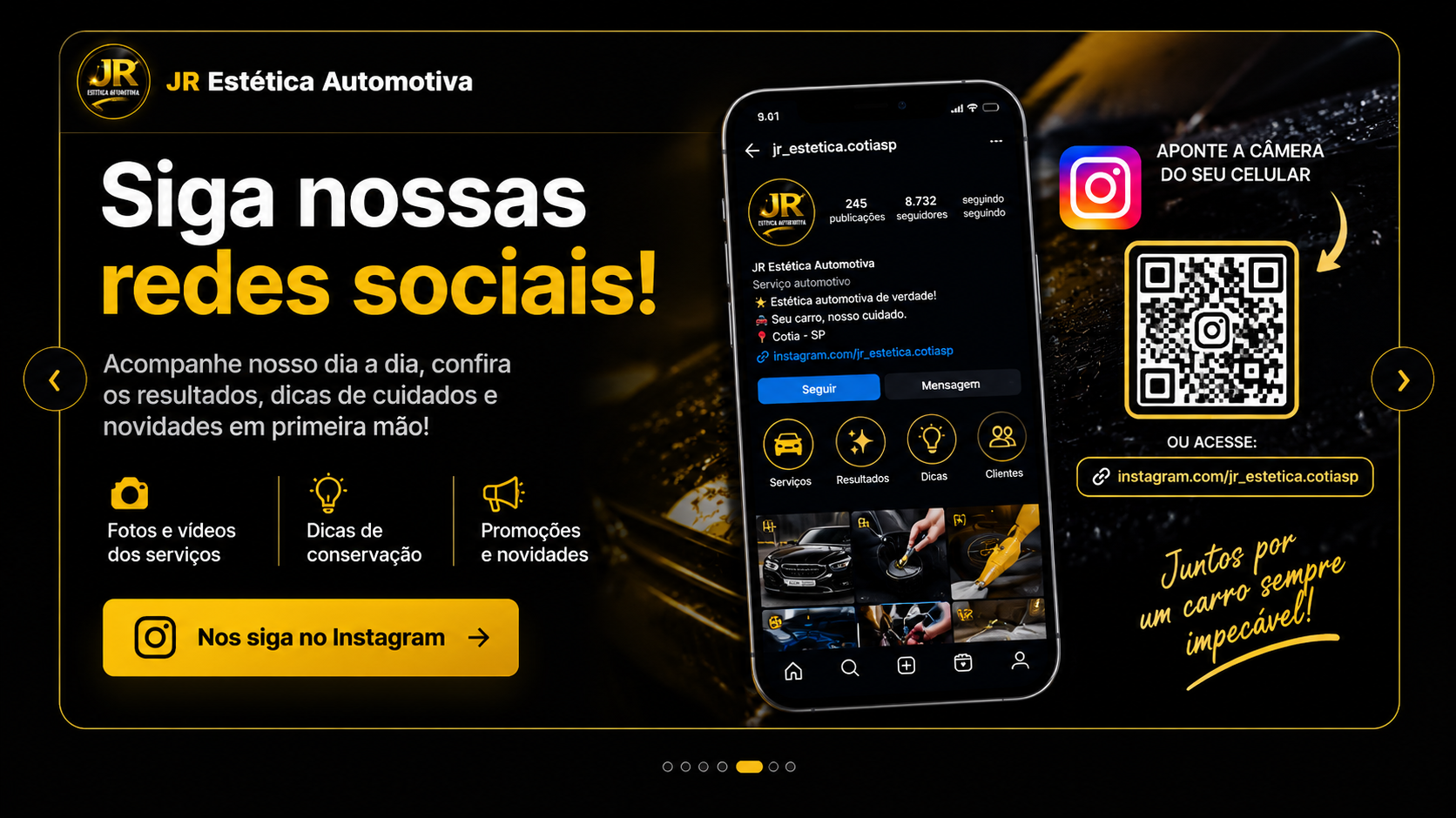 Siga a JR Estética Automotiva no Instagram